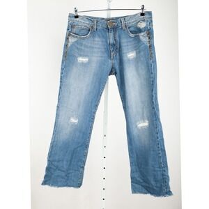 X-Ray Jeans Mens 36 Blue Distressed Embroidered Flap Pocket Y2K Streetwear